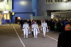 Olympic Torch relay at Baikonur spaceport