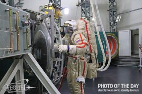 Spacewalk training simulator "Egress-2". Cosmonaut Training Center.