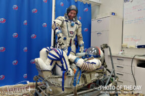 During a training session on the Sokol spacesuit. sPK im. Yu.A. Gagarin.